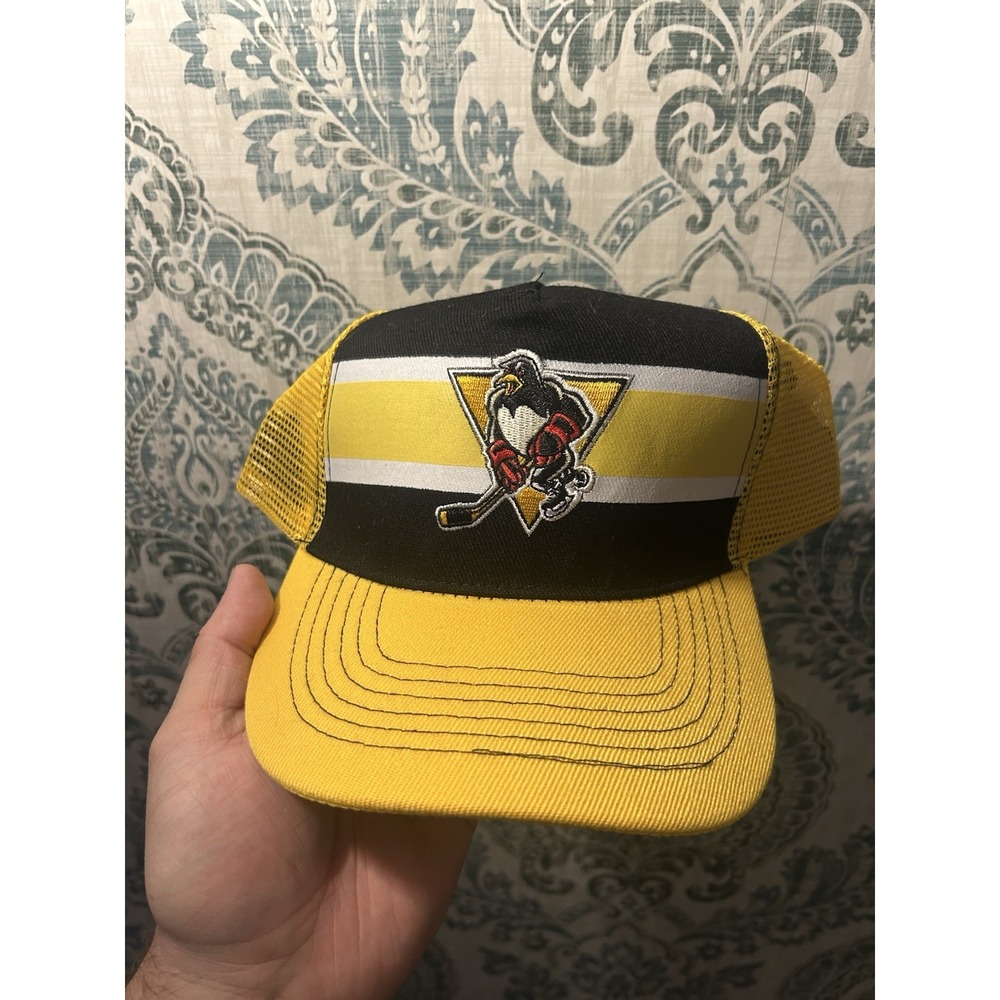 WILKES-BARRE/SCRANTON PENGUINS BASEBALL CAP Adjustable Snap Back Yellow‎ Hockey